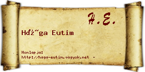Hága Eutim névjegykártya